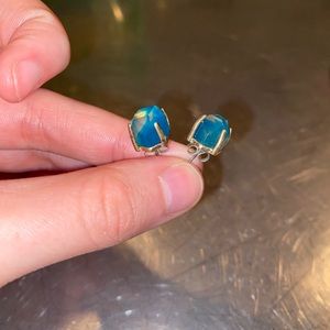Iridescent blue earrings